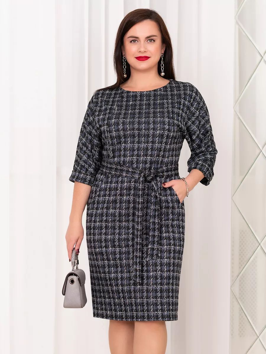 😍🎃 【Nowy styl na jesień i zimę】 Elegancka i urocza sukienka plus size-3804272