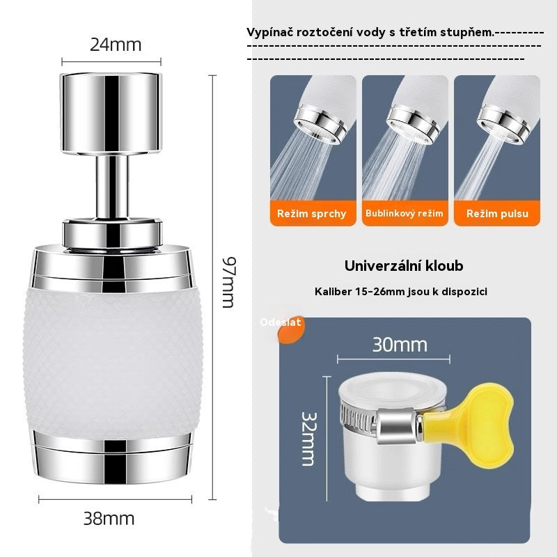 🔥💦 【Kupte jeden, druhý dostanete zdarma】Univerzální kuchyňská baterie s filtrem | Odolná proti stříkající vodě a s posilovačem tlaku vody
