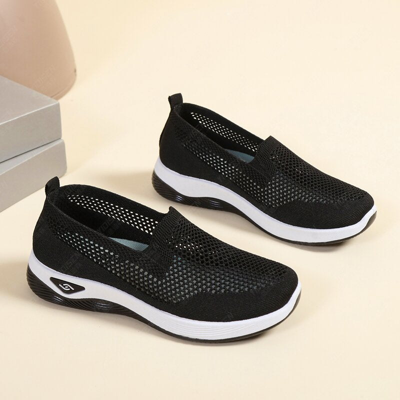 🌸【Nuevo producto】🤍【36-41】Zapatos casuales de malla suaves y transpirables, fáciles de poner y quitar.