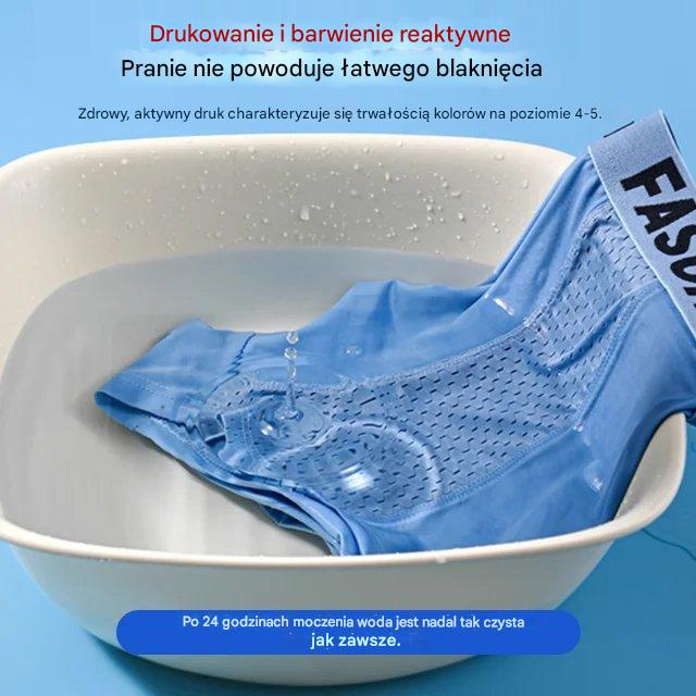 🔥🔥【Specjalne oferty letnie】✨【6 opakowań】Letnie męskie oddychające bokserki z siateczki z lodowego jedwabiu