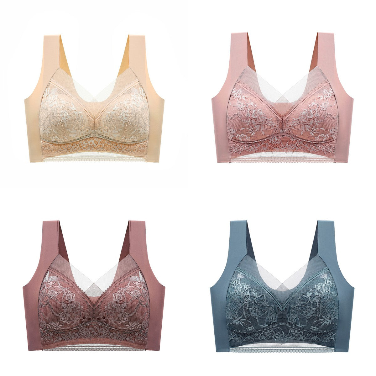 🔥⏳【40-110 KG】Damski wygodny, bezszwowy koronkowy biustonosz