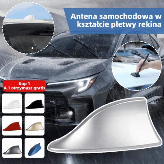 🚗🚗【2 sztuki】【Kup 1, a 1 dostaniesz gratis】Antena samochodowa w kształcie płetwy rekina, uniwersalna antena sygnału radiowego, dekoracja