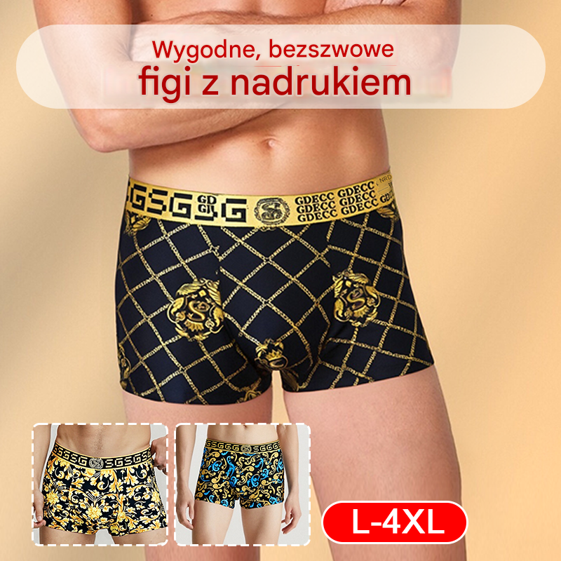 Opakowanie 3 sztuk š„Kup 2, a 1 dostaniesz gratisš„ MÄska bielizna wykonana z oddychajÄ
cego jedwabiu, wygodna i bezszwowa, duży rozmiar, stylowy nadruk.