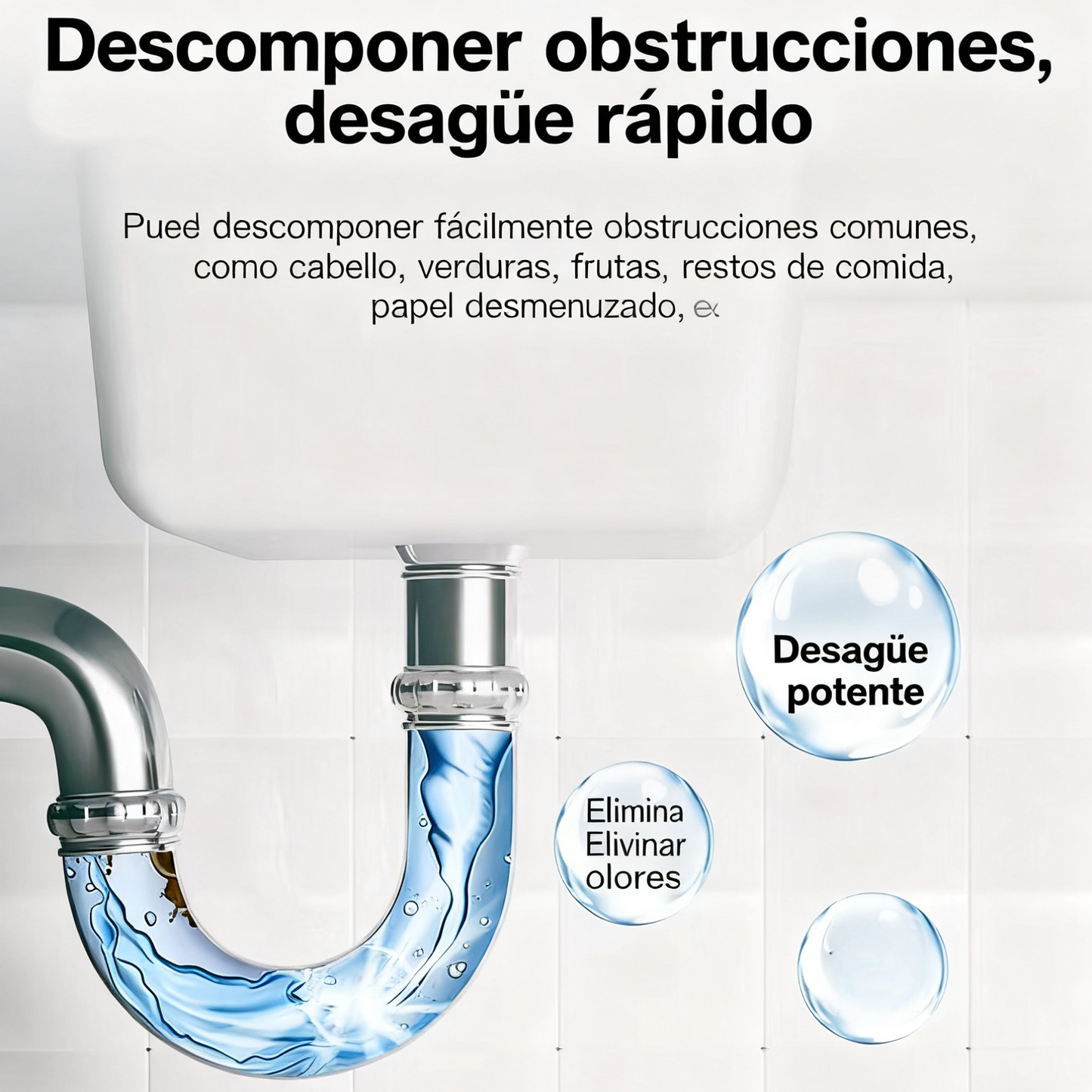 【Compra 1 y llévate 1 gratis】🛁💦【Agente de dragado de tuberías】🌟Limpiador de fregaderos y desagües: espuma de alta densidad a partir de extractos y enzimas en descomposición.