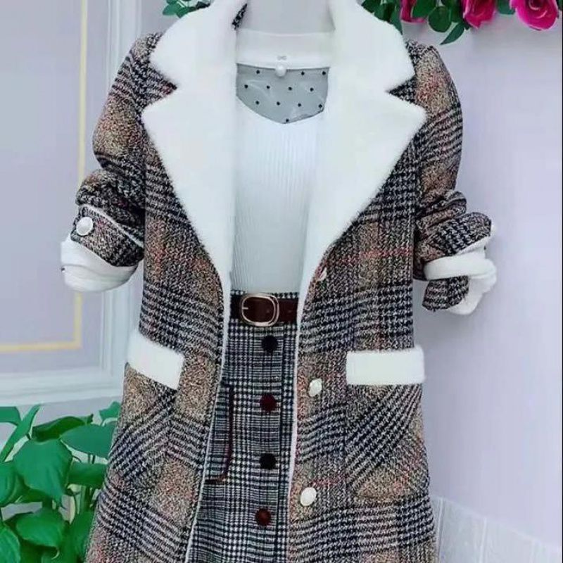 🌈🔥 【M-6XL】 2024 zimowa w nowym stylu bawełniana, pogrubiona kołnierzyka modna damska wełniana kurtka-3811509