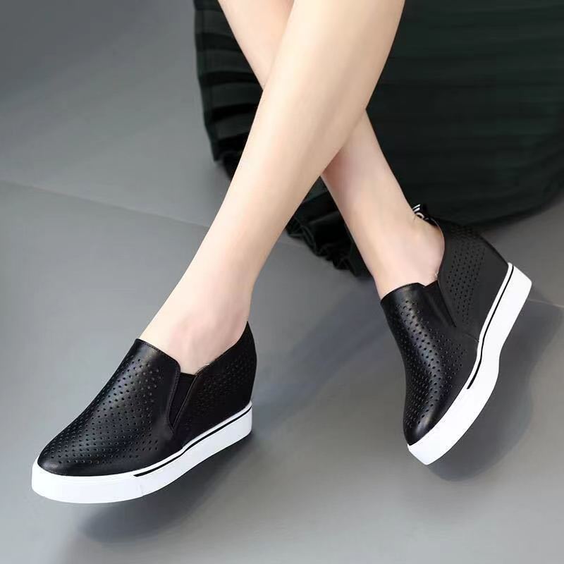 🔥🔥【34-41】Lato 2025 damskie buty na co dzień z miękkiej skóry z grubą podeszwą-3906771