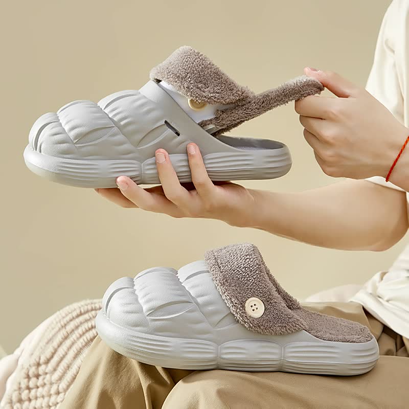 🔥🔥 Odpinane domowe klapki pluszowe, wykonane z ciepłego i wodoodpornego bawełnianego aksamitu