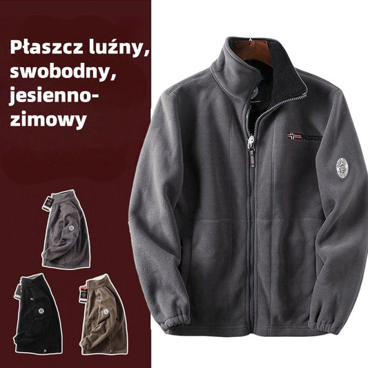 🧥👍【S-3XL】2025 Męska, bawełniana, ciepła kurtka, dwustronna, wełniana kurtka