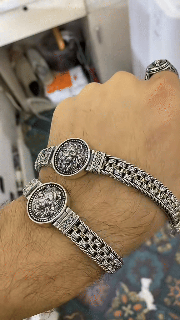 š„šBransoletka mÄska ze srebra S925 ze skrÄconymi koralikami