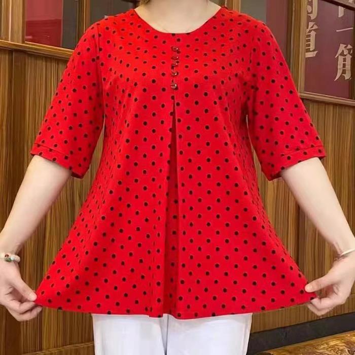 ✨【promocja czasowa】💞【L-5XL】nowa koszula w kropki na wiosnę-lato 2025-3923623
