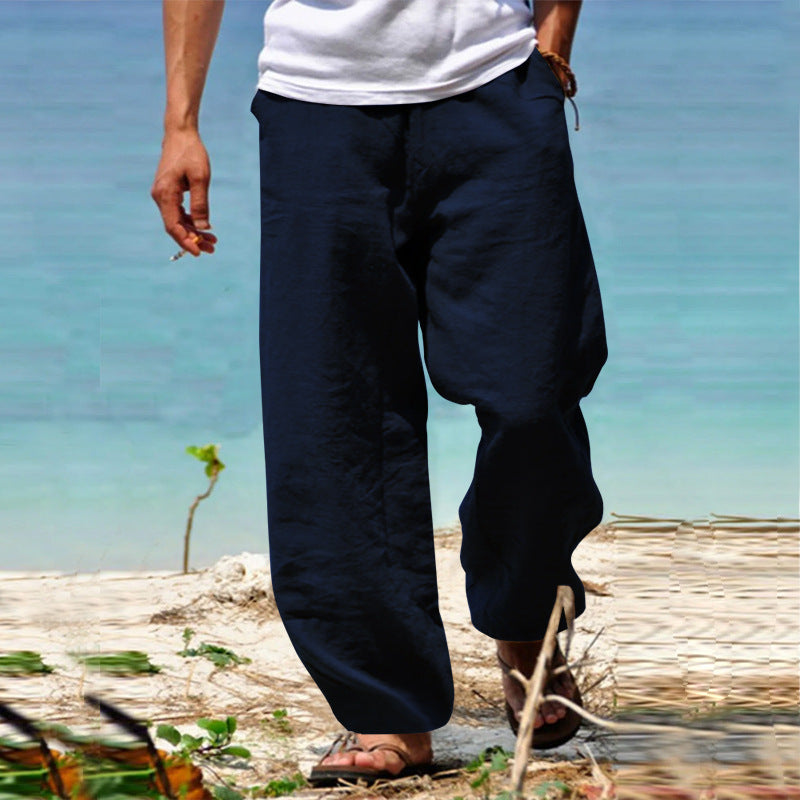👖🕺【Połowa ceny 🔥】【S–5XL】😍 Męskie spodnie plus size na lato – proste i szerokie nogawki, jednolity kolor, wiązanie w pasie, styl casual i przewiewny materiał.