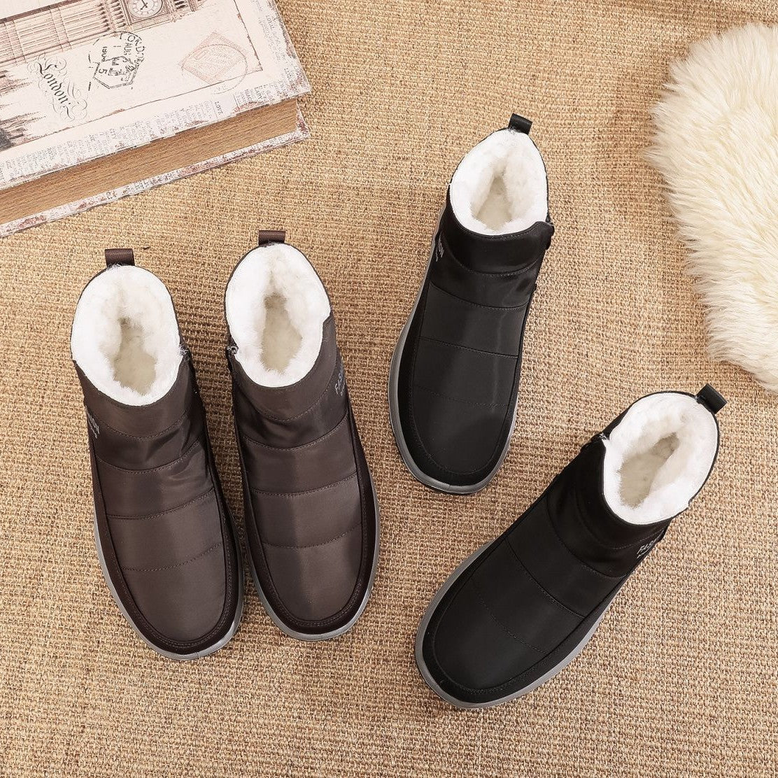 🔥【39-45】👟Męskie buty zimowe z czystej bawełny oraz aksamitu i grubego futra-3793608