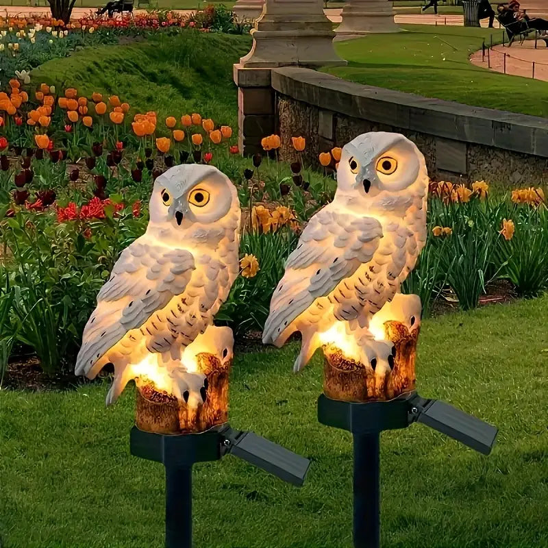 🦉 Dekoracyjna lampa solarna w kształcie sowy - Ciepłe światło do Twojego ogrodu