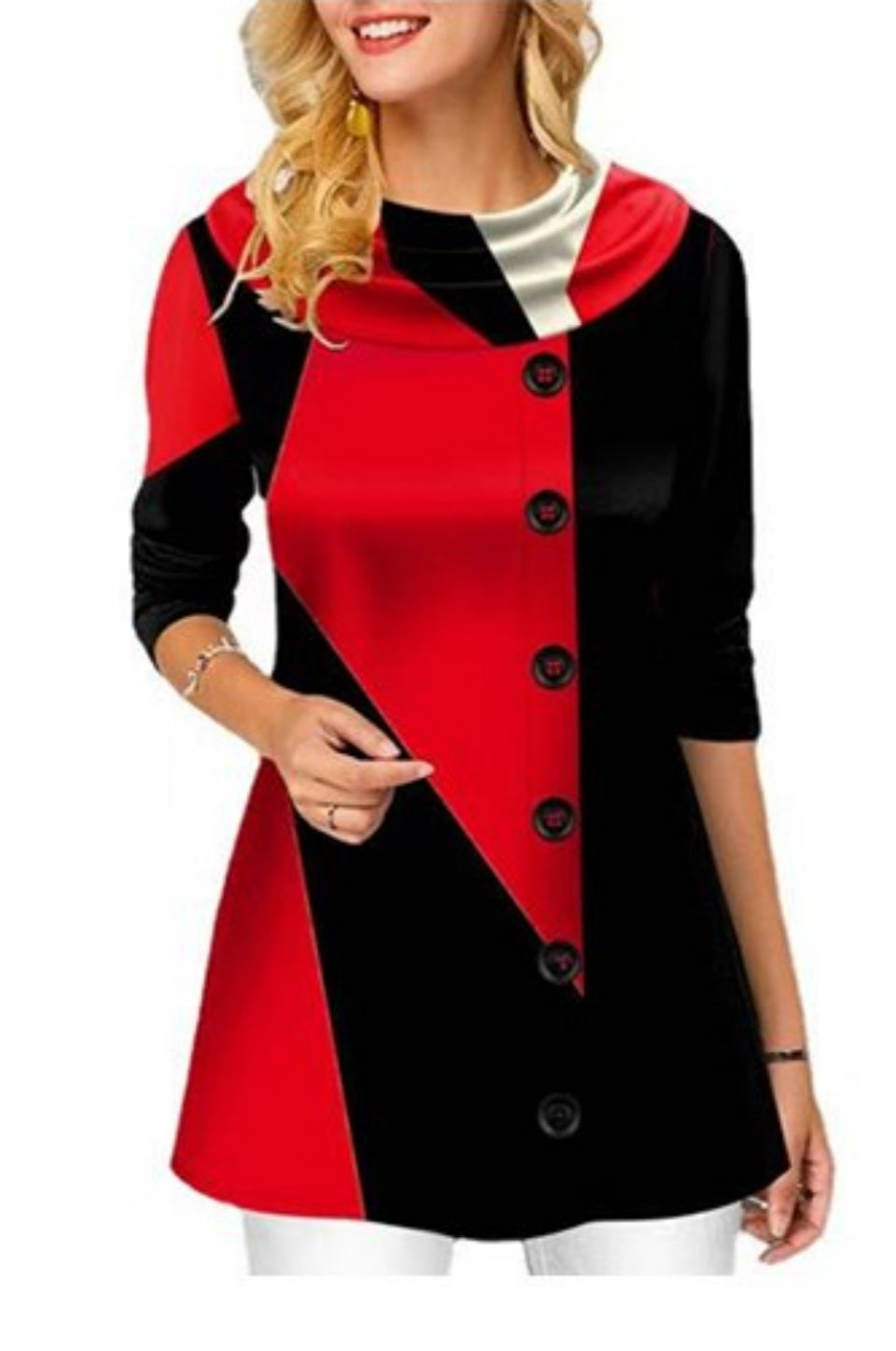 🔥🎄【S-5XL】2025 Nowy Świąteczny Ciepły Bawełniany Wygodny Casual Drukowany Modny damski top z długim rękawem-3905565