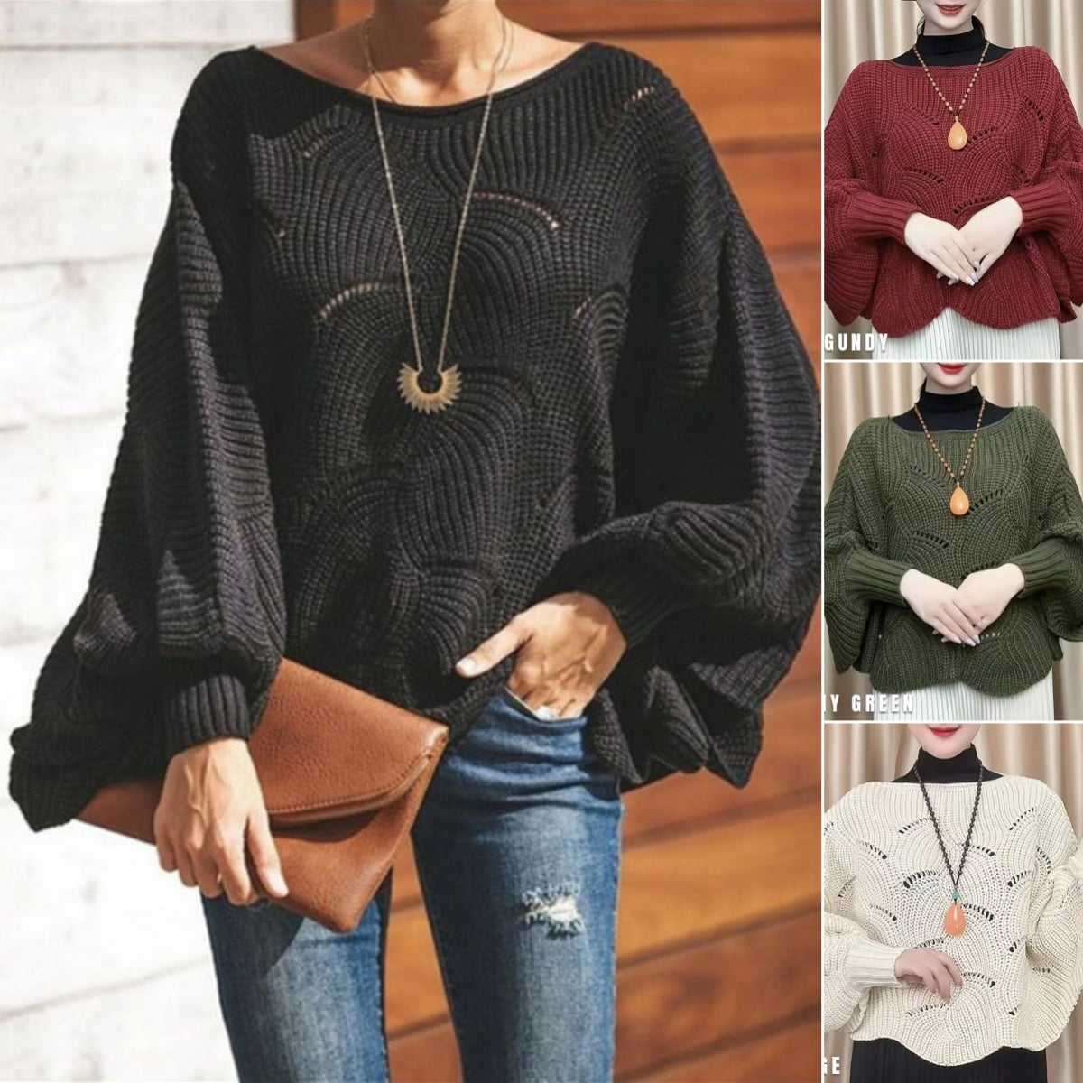 š„š ć40-80 KGć 2024 zimowy popularny damski sweter z rÄkawami nietoperzowymi-3840787