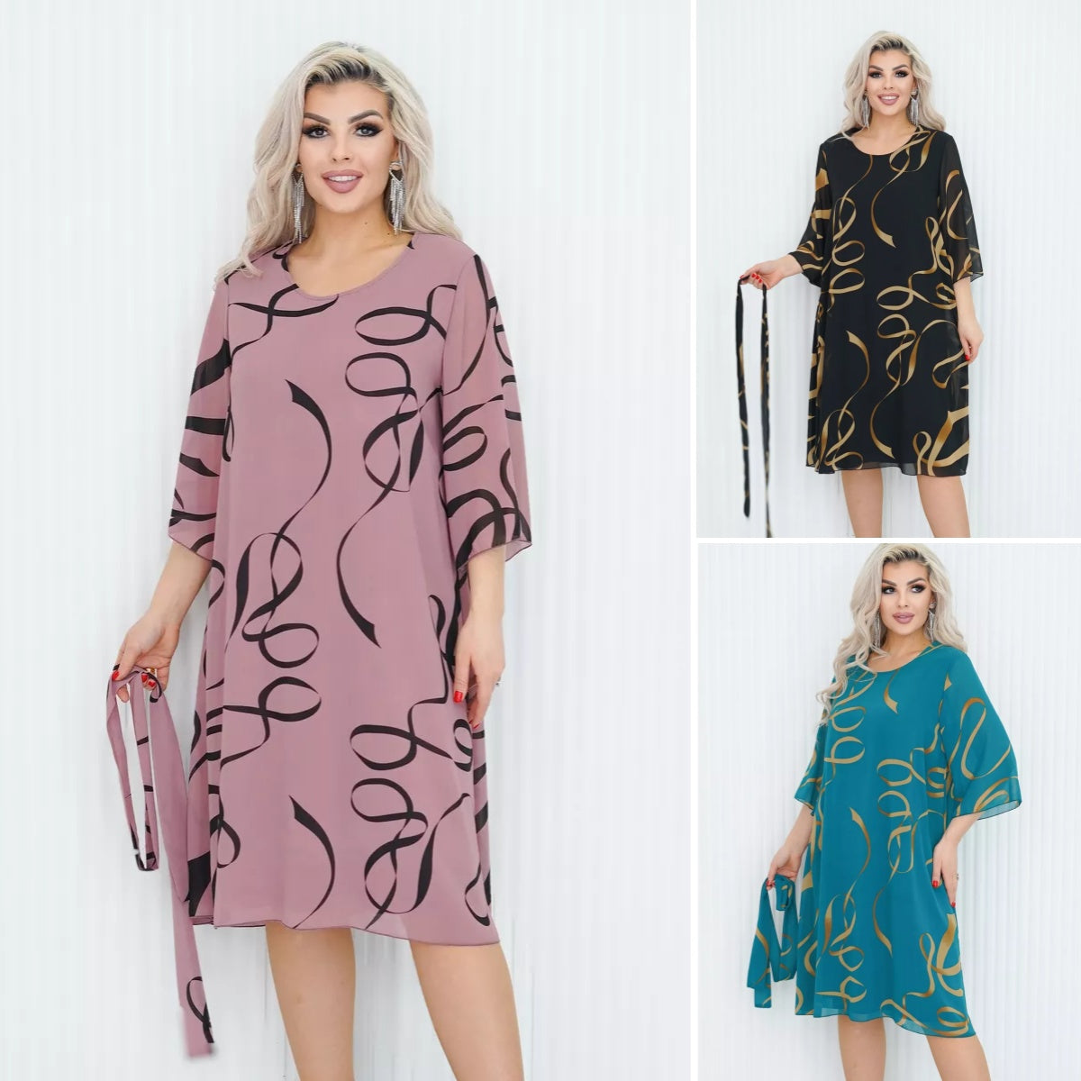 💕【Ograniczona ilość】💕【S-3XL】2025 Modna cienka elegancka sukienka koronkowa z falbankami na rękawach