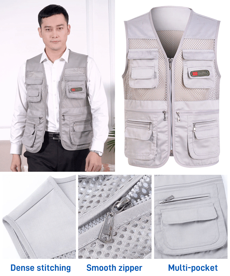 š„ćXL-4XLćš„Funkcjonalna kamizelka z wieloma kieszeniami_3640451