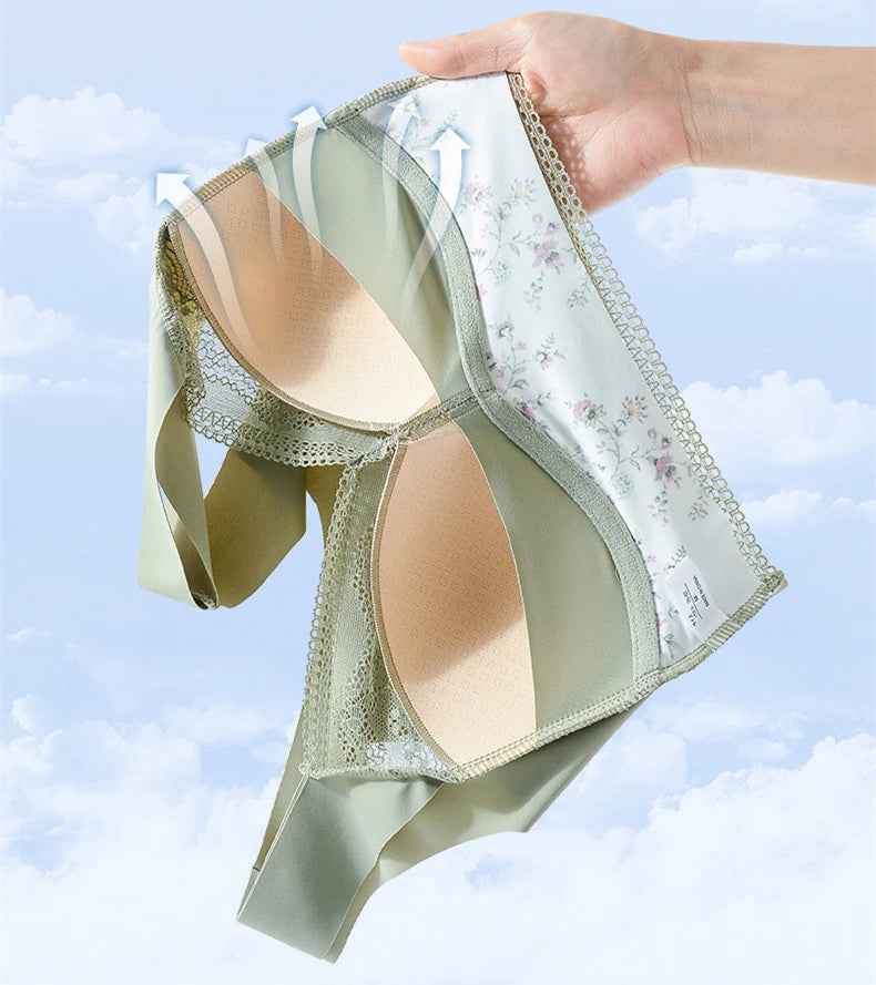 💕🎁 💕【40 kg-100 kg】Bezszwowy biustonosz z lodowego jedwabiu w dużym rozmiarze, oddychający i regulowany