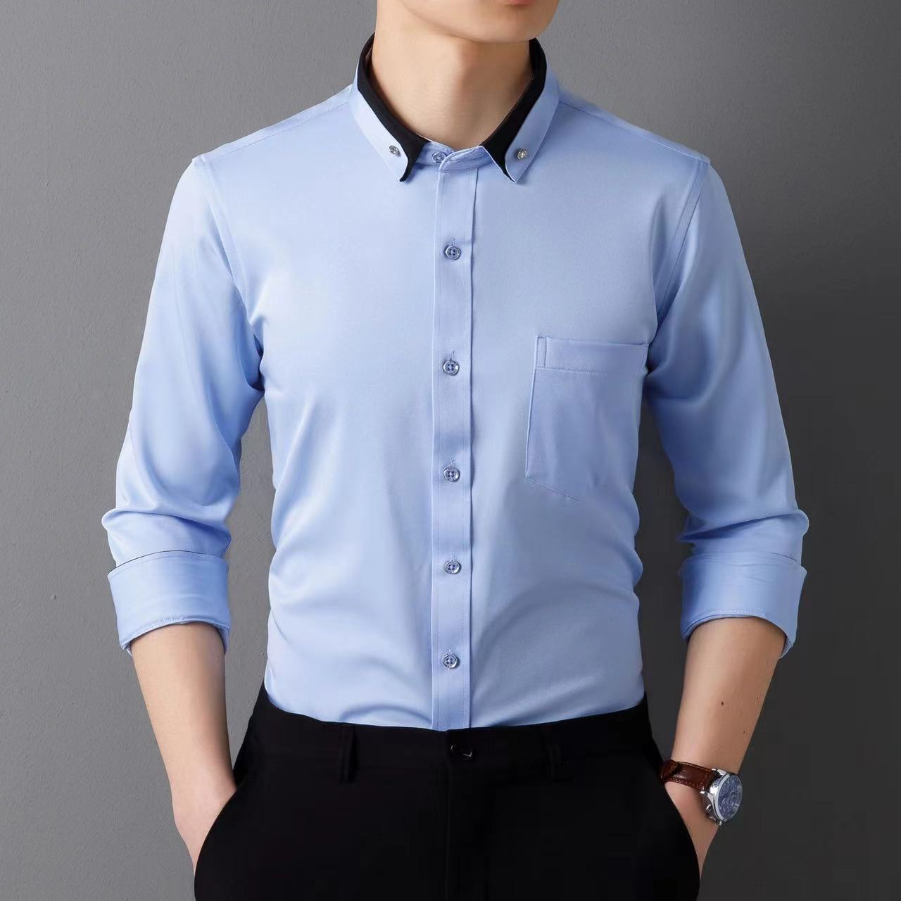 【S-4XL】👕2024 nowa, oddychająca męska koszula biznesowa na co dzień3831565