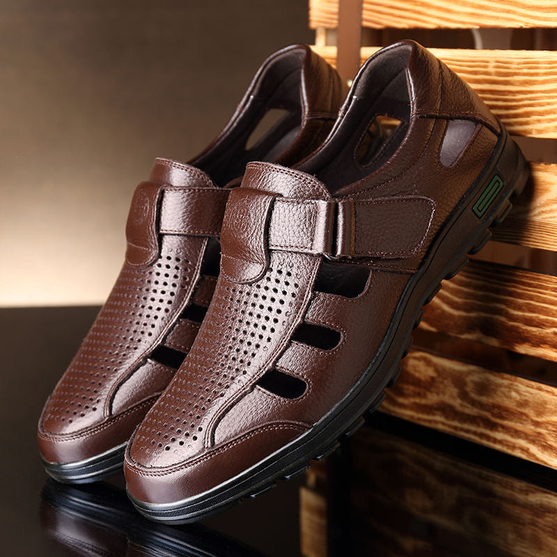 👞🏆【38-44】Sandalias casuales para hombre con suelas suaves y resistentes al desgaste, hechas de cuero de vaca de alta calidad, que brindan comodidad y durabilidad. ✅️Pago contra entrega