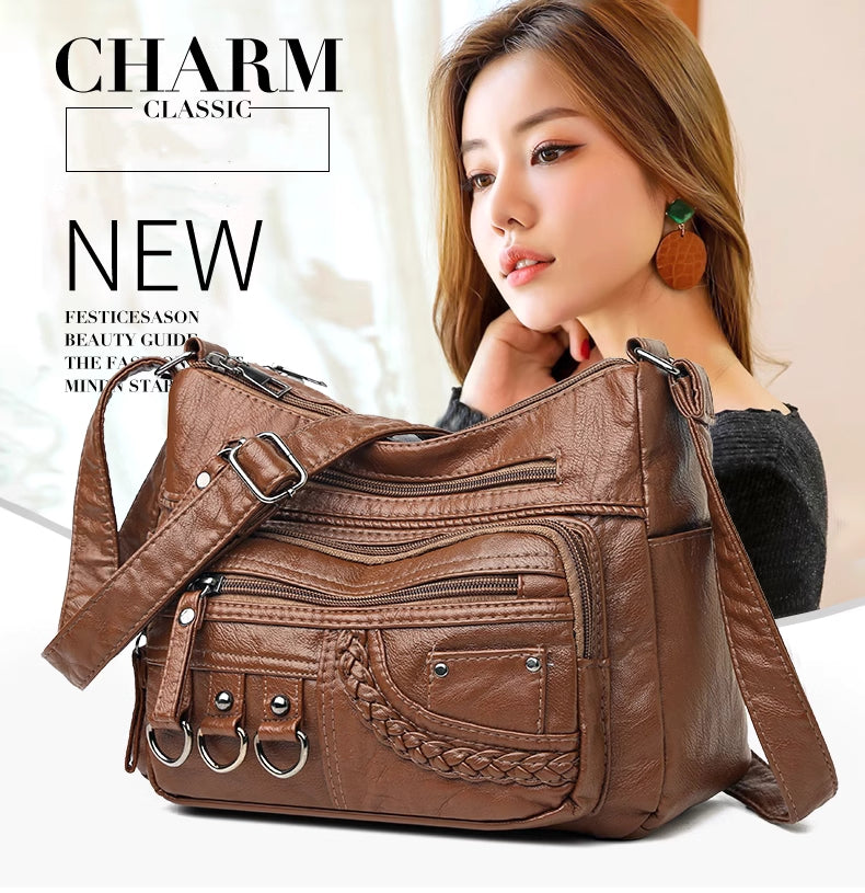 💥👜2025 nowa modna torba listonoszka/torba na ramię z miękkiej skóry o dużej pojemności