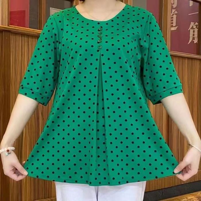 ✨【promocja czasowa】💞【L-5XL】nowa koszula w kropki na wiosnę-lato 2025-3923623