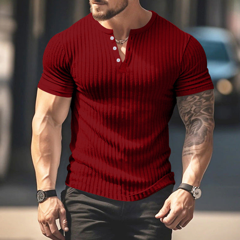 👔50% de descuento🔥 Camiseta de manga corta de punto informal para hombre ✅️Pago contra entrega