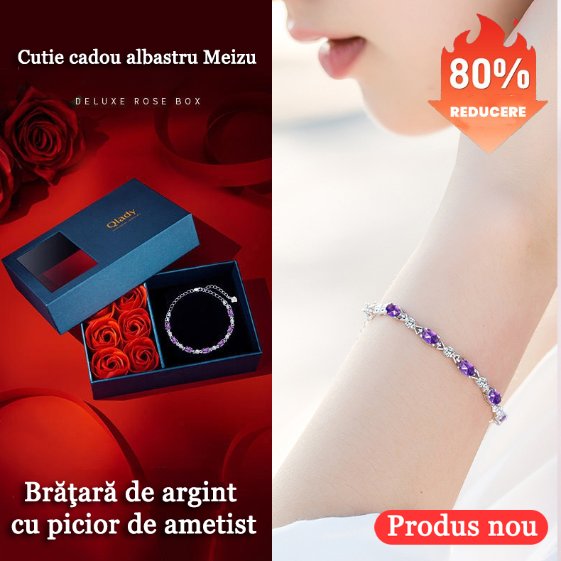 😀💜Bransoletka z fioletowego ametystu ze srebra 925