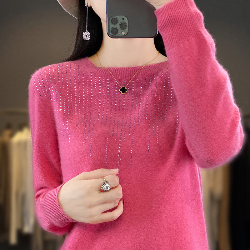 🔥🍁【Jesenski novi】【S-2XL】✨🌷Visokokvalitetni, moderan i elegantan ženski baršunasti kardigan s okruglim izrezom i nakitom