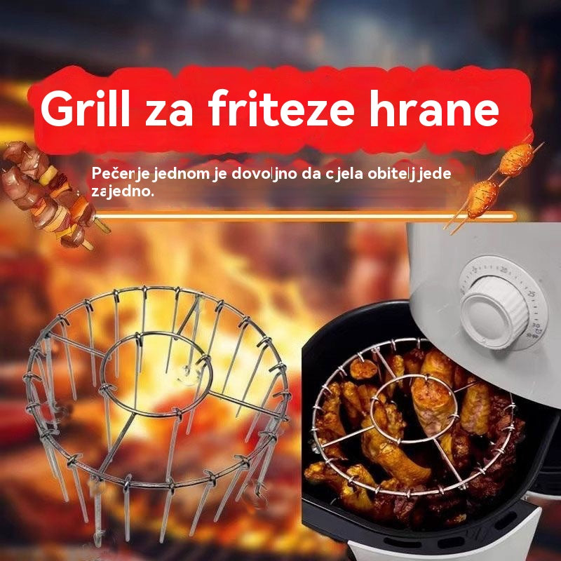 š¢ššćš„PlaÄanje pouzeÄemćReÅ”etka za roÅ”tilj od nehrÄajuÄeg Äelika 304 s 24 ražnjiÄa, prikladna za peÄnice s fritezama