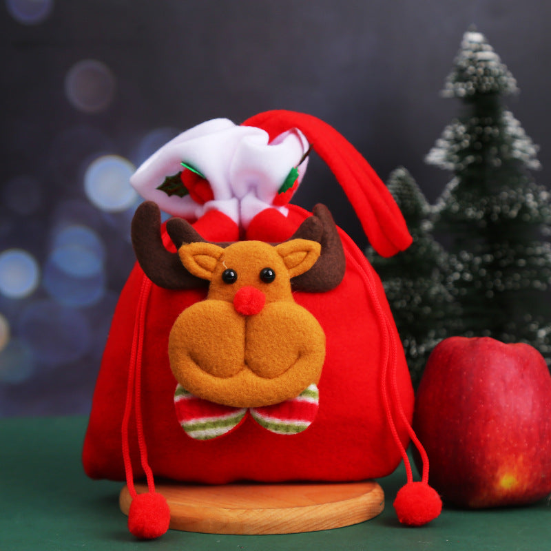 🎄🎁🔔【Zestaw 4 szt.】🦌🎅🏼Urocza torba prezentowa z motywem renifera i Mikołaja