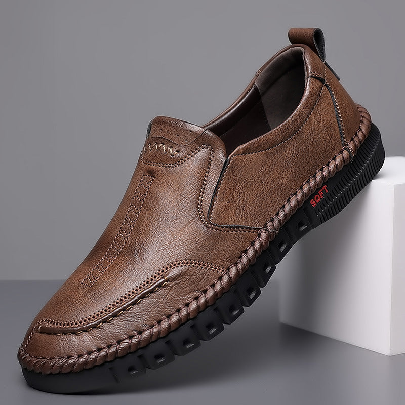 🔥👞【39-44】Nowe męskie skórzane buty codzienne, z miękką podeszwą, antypoślizgowe, oddychające skórzane buty