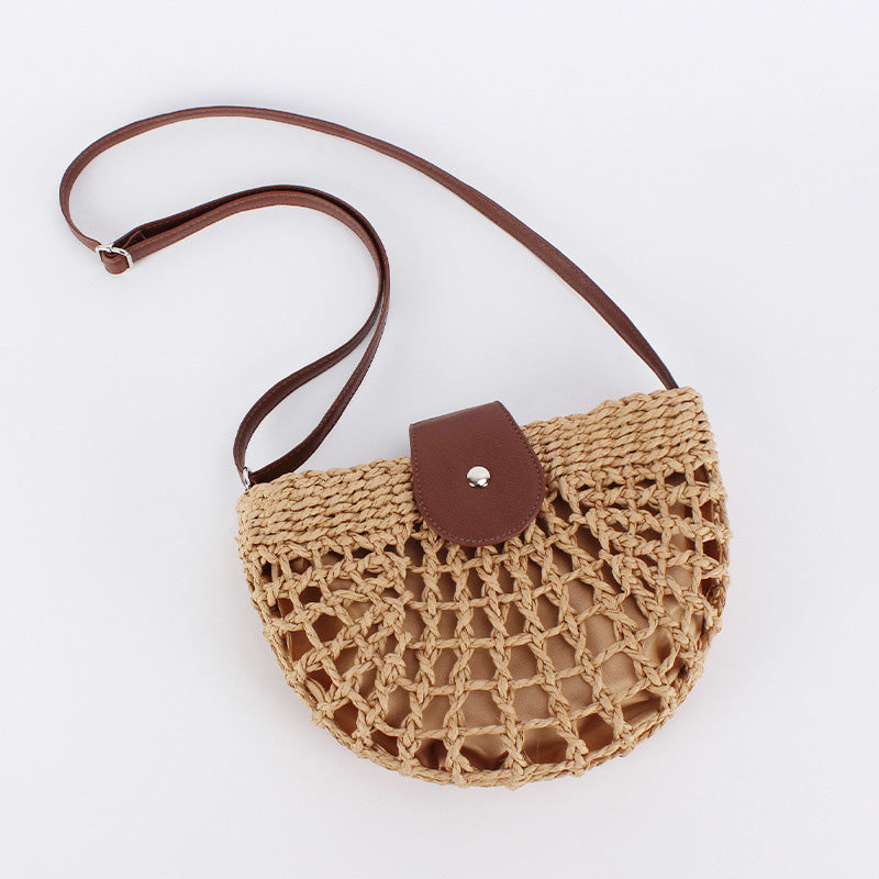 👜 ¡50% de descuento! ✨ Bolso bandolera de estilo bohemio tejido a mano con correa ajustable para el hombro, ligero y portátil ✨