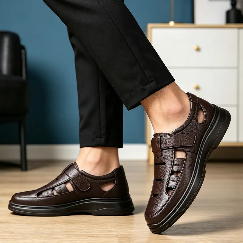 Zapatos de verano para hombre de piel auténtica: ¡extremadamente transpirables y cómodos para caminar!👞🌬️