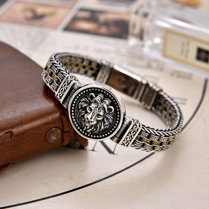 š„šBransoletka mÄska ze srebra S925 ze skrÄconymi koralikami