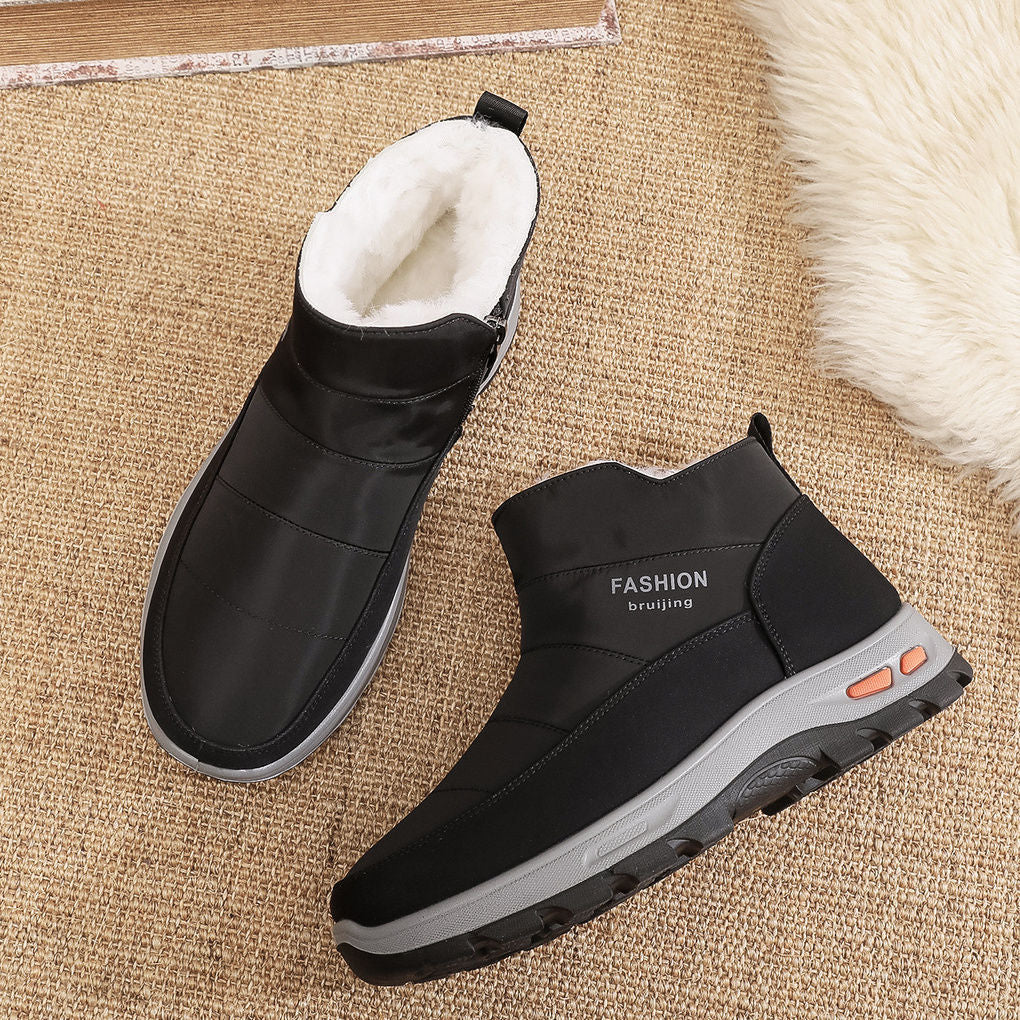 🔥【39-45】👟Męskie buty zimowe z czystej bawełny oraz aksamitu i grubego futra-3793608