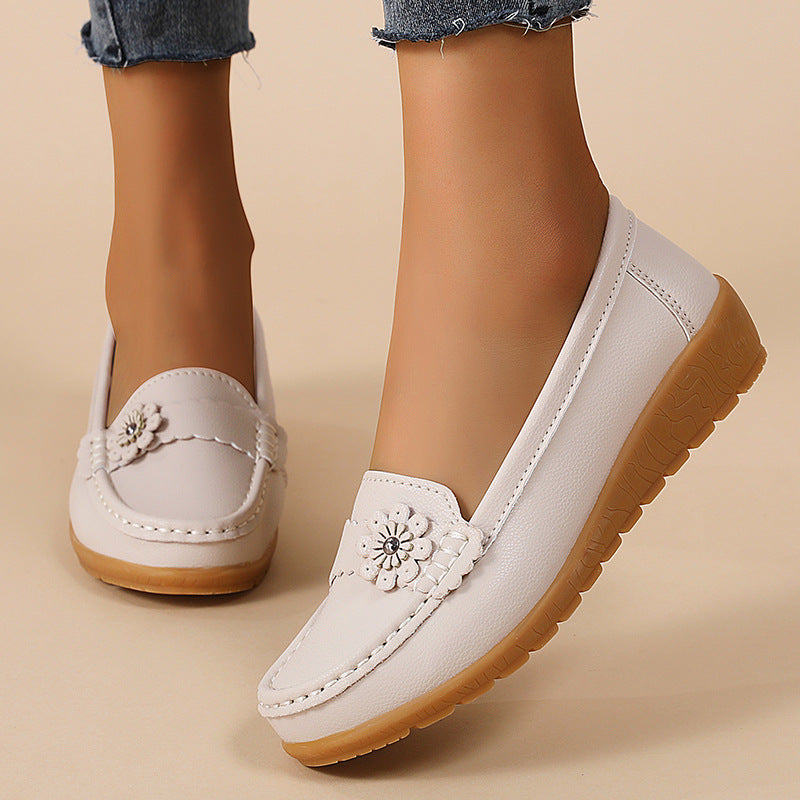 🔥✨【35-44】Damskie płaskie ozdobne mokasyny w kwiaty, jednokolorowe obuwie codzienne, lekkie i wygodne buty