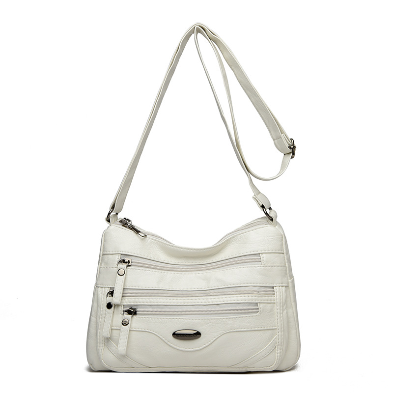 🔥【50% de descuento】💟 Bolso de hombro de piel auténtica de gran capacidad, versátil y elegante, con múltiples compartimentos.