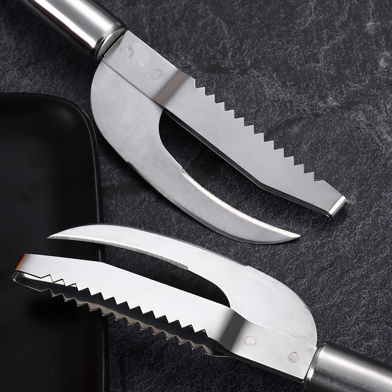 🍲🐟【Oferta 2-częściowa】Wielofunkcyjny nóż ze stali nierdzewnej do skutecznego skrobania łusek ryb