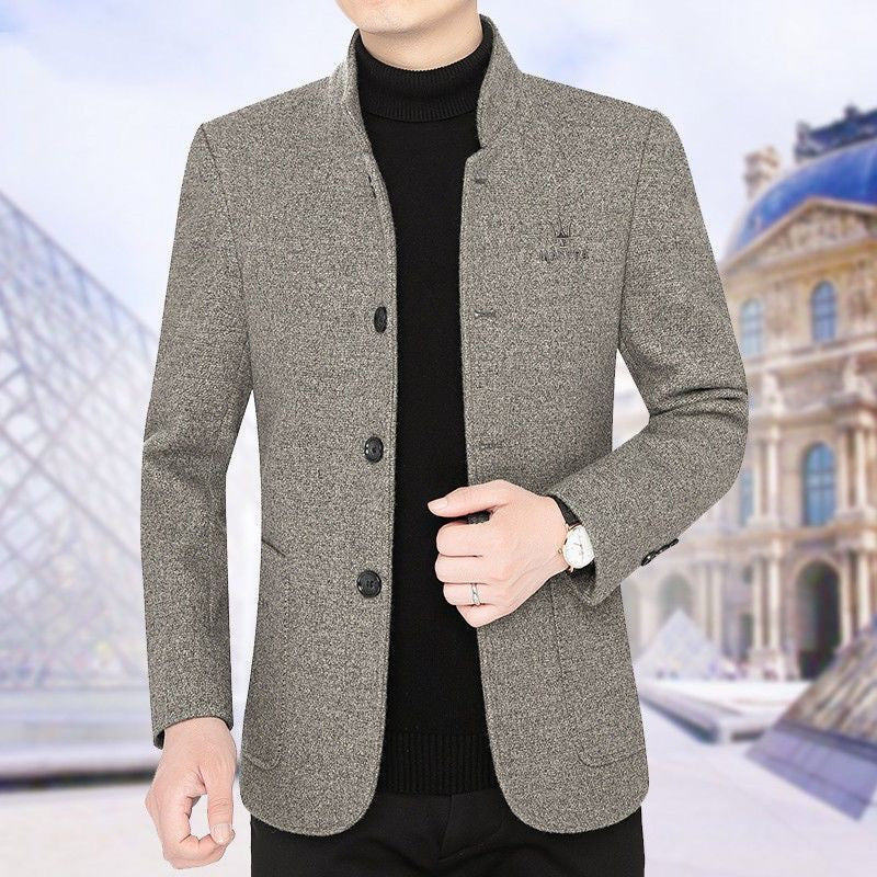 🍂🔥【M-4XL】🔥2025 nowa swobodna kurtka z klapami męska jesienna i zimowa aksamitna, pogrubiona wełniana bluza