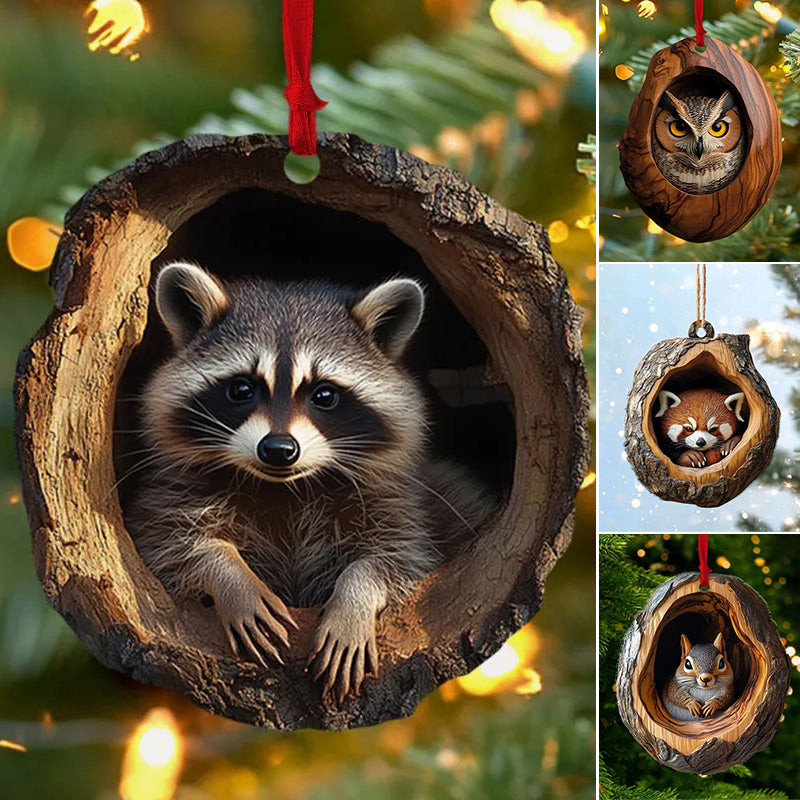 🎄【10 kusů】🎄Vánoční ozdoby na stromeček se zvířátky, závěsné ozdoby na auto se zvířátky