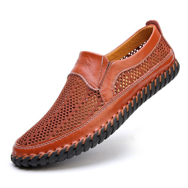 【38-48】👞Letnie nowe męskie buty z siateczki – duże rozmiary – prawdziwa skóra bydlęca ✅Odporne na pot i nieprzyjemny zapach ✅Oddychające i wygodne