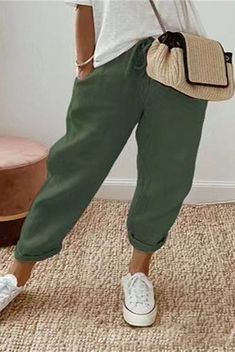 🌿🌈【S-3XL】Wiosenna nowa moda damska bawełna i len casualowe spodnie w wielu kolorach