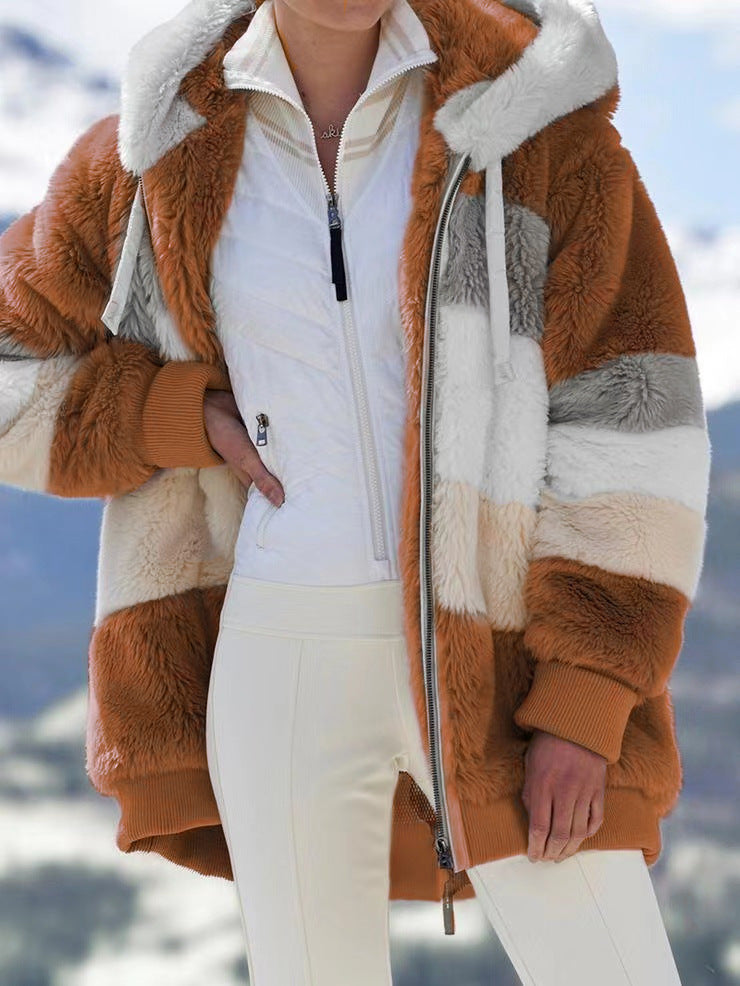 ☃️Časovno omejen popust 35%❄️【S-5XL】Nov ženski zimski plašč 2025, debele plišaste črte