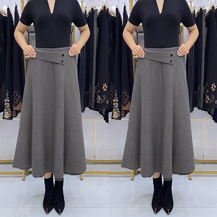 đđăS-4XLăNovĂĄ jesennĂĄ mĂłdna a elegantnĂĄ dĂĄmska vlnenĂĄ midi sukĆa