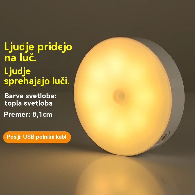 🏡💡【Kupite 1, dobite 1 gratis】Pametna LED lučka, ki zaznava človeško telo, enostavna za polnjenje in praktična