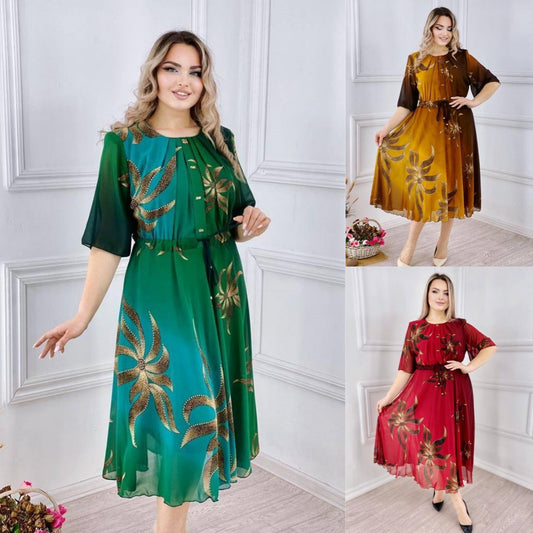 💕💕✅【S-5XL】 2024 Elegancka sukienka z nadrukiem-3700045