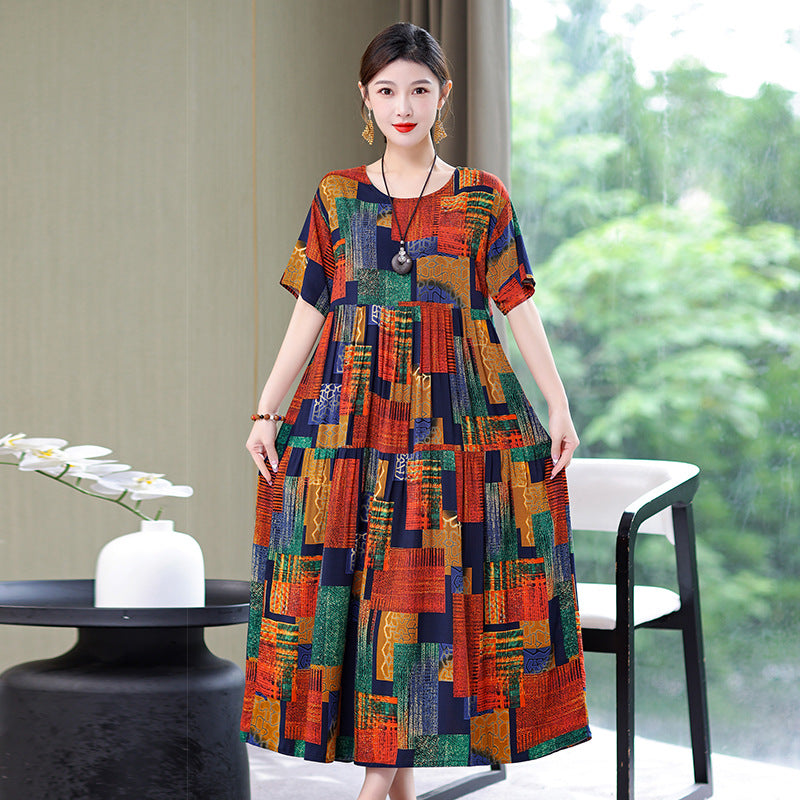🔥👗【Specjalne oferty letnie】【S-2XL】2025 Sukienka letnia, swobodna, wysokiej jakości, kwiatowy nadruk, bawełna