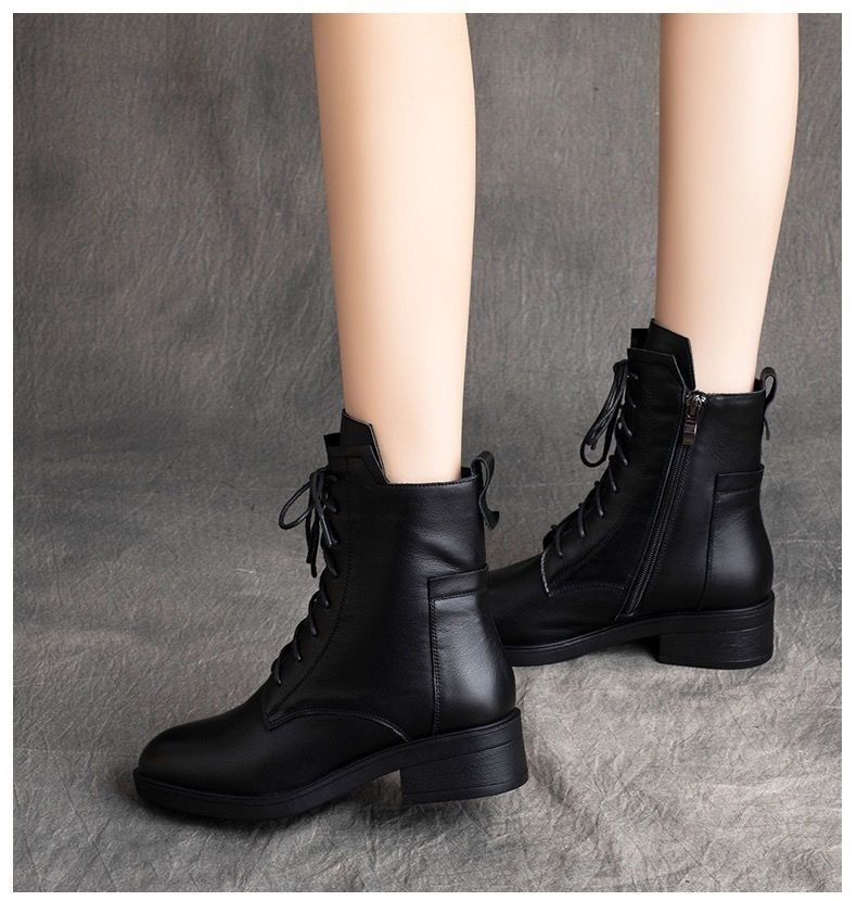 【Jesienna nowość】🍁🍂【35-41】 Stylowe i eleganckie damskie skórzane buty Martin z noskiem w szpic