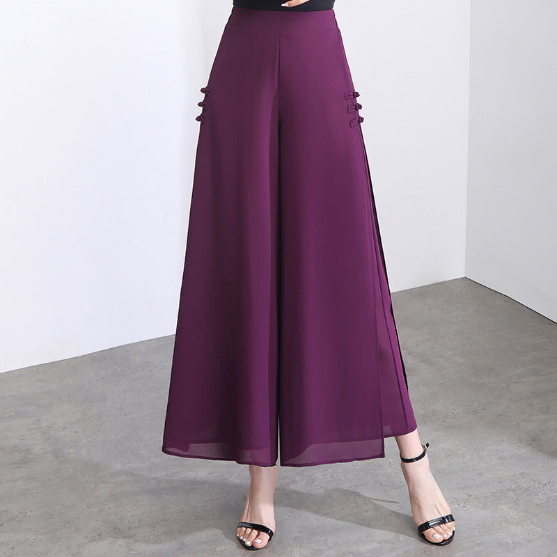 ✨🌈【M-4XL】【Nowy styl letni】Modne i eleganckie damskie dziewięciopunktowe szyfonowe spodnie casualowe z szerokimi nogawkami